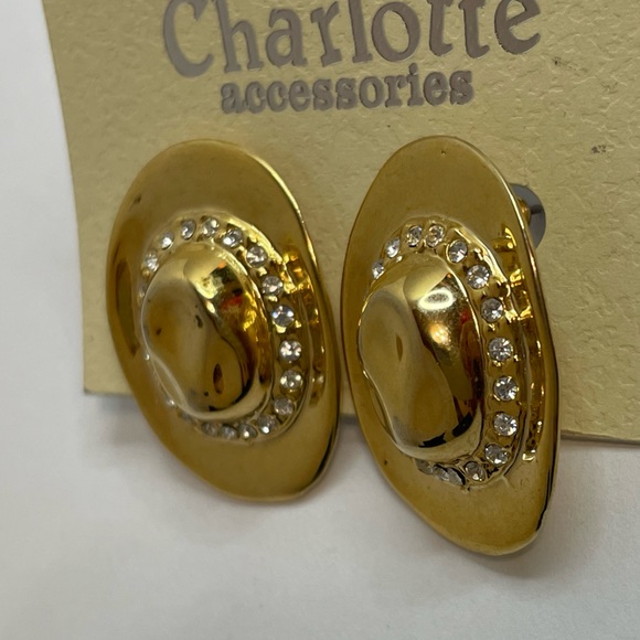 Charlotte Accessories Gold Fashion Cowboy Cowgirl Earrings with Rhinestones - Picture 4 of 6